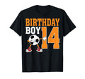 Birthday 14 Years Old Soccer Lover 14Th T-Shirt - Minimalist Print Unisex - T-Shirt, Sweatshirt, Hoodie