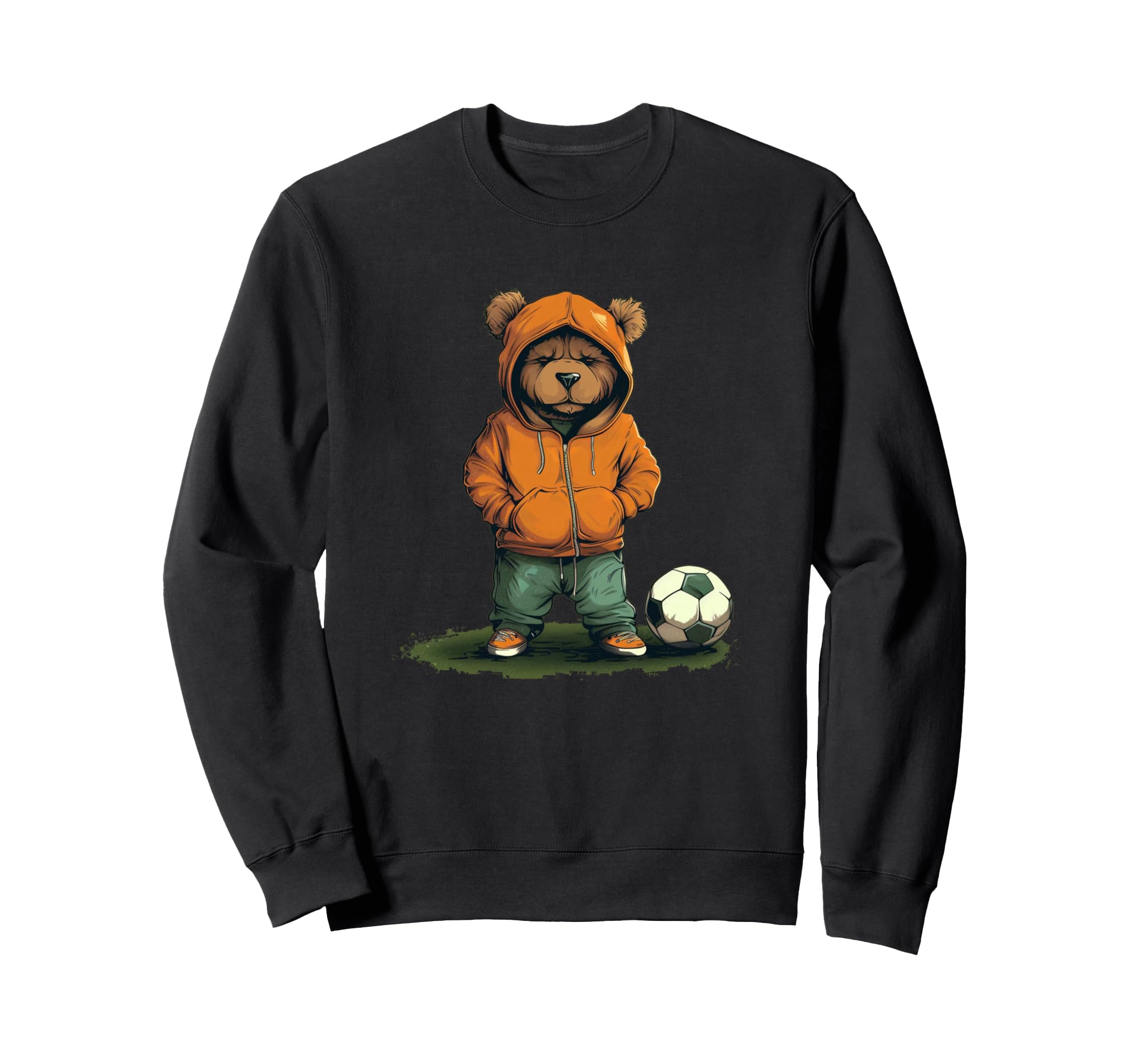 Funny Teddy Bear Loves Soccer And Sweatshirt - Aesthetic Graphic for Adults - T-Shirt, Sweatshirt, Hoodie