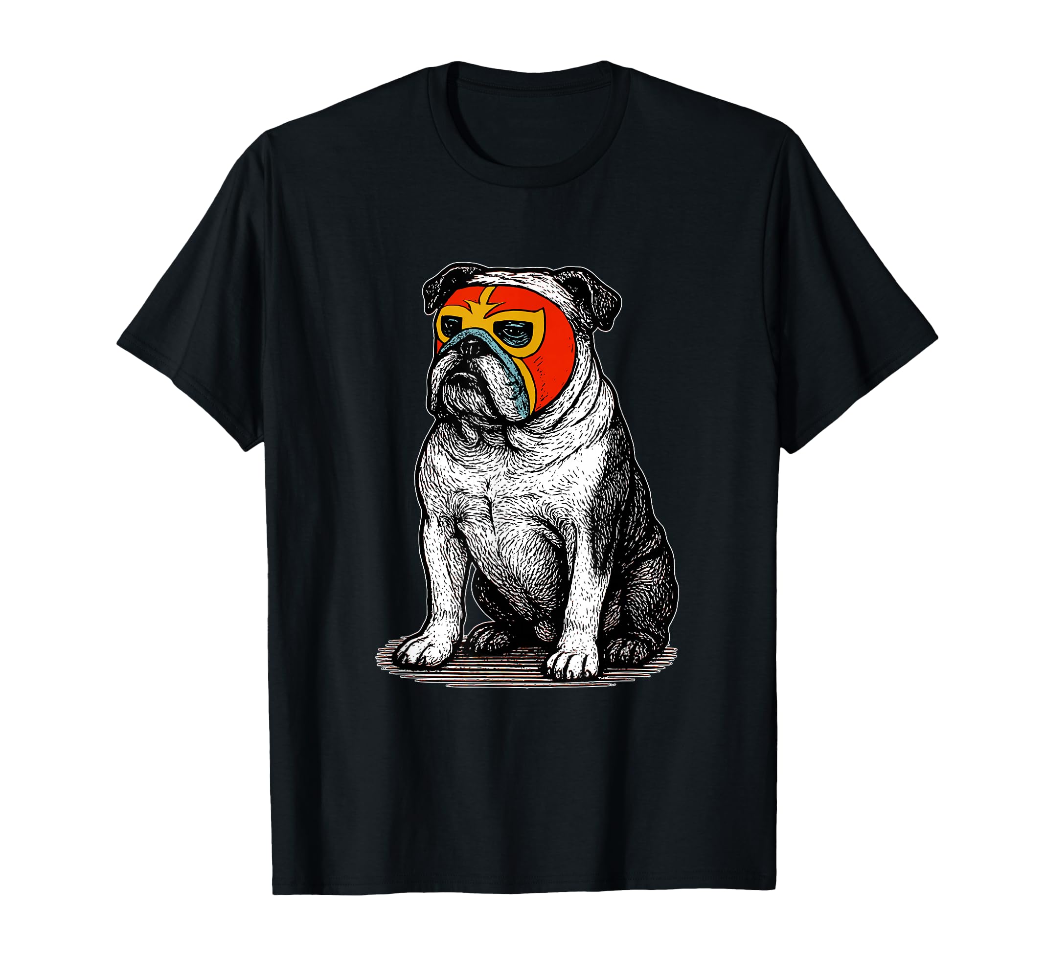 English Bulldog Luchador Mask Lucha T-Shirt - Custom Art Print Men Women - T-Shirt, Sweatshirt, Hoodie