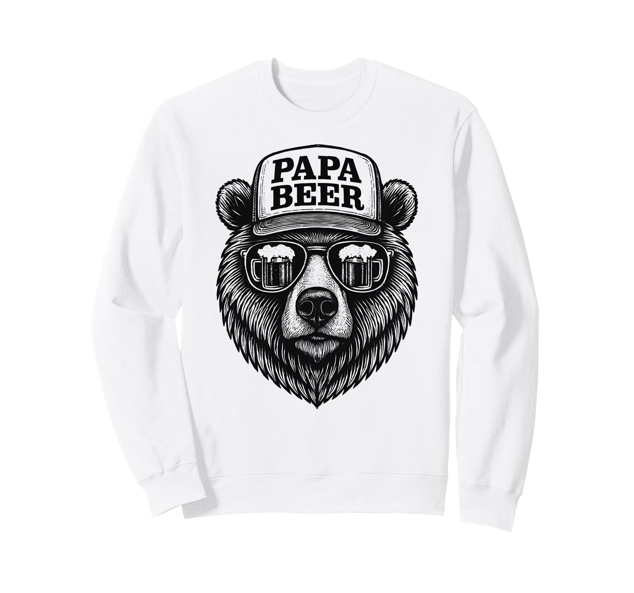 Papa Beer Funny Dad Bear Drinking Sweatshirt - Aesthetic Graphic Men Women - T-Shirt, Sweatshirt, Hoodie