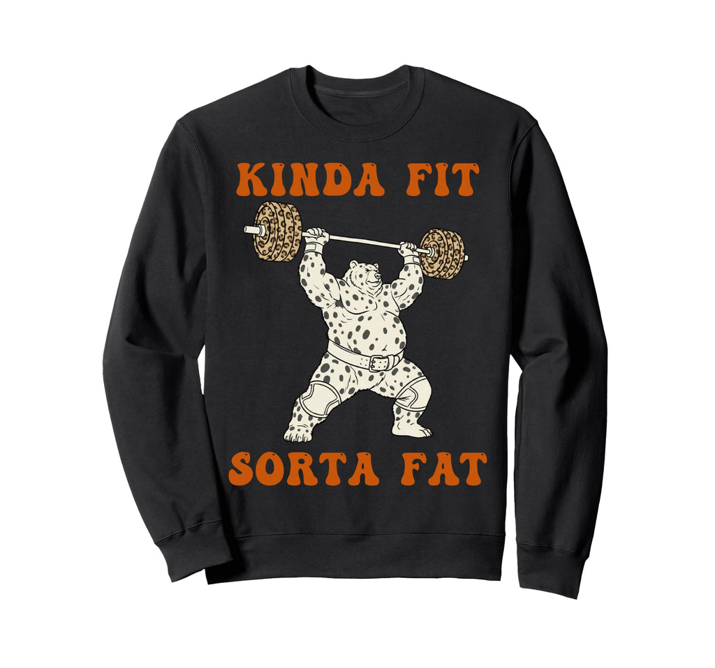 Kinda Fit Sorta Fat Funny Gym Leopard Sweatshirt - Custom Art Print Unisex - T-Shirt, Sweatshirt, Hoodie