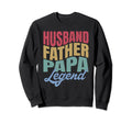 Husband Father Papa Legend Wavy Sweatshirt - Aesthetic Graphic for Adults - T-Shirt, Sweatshirt, Hoodie