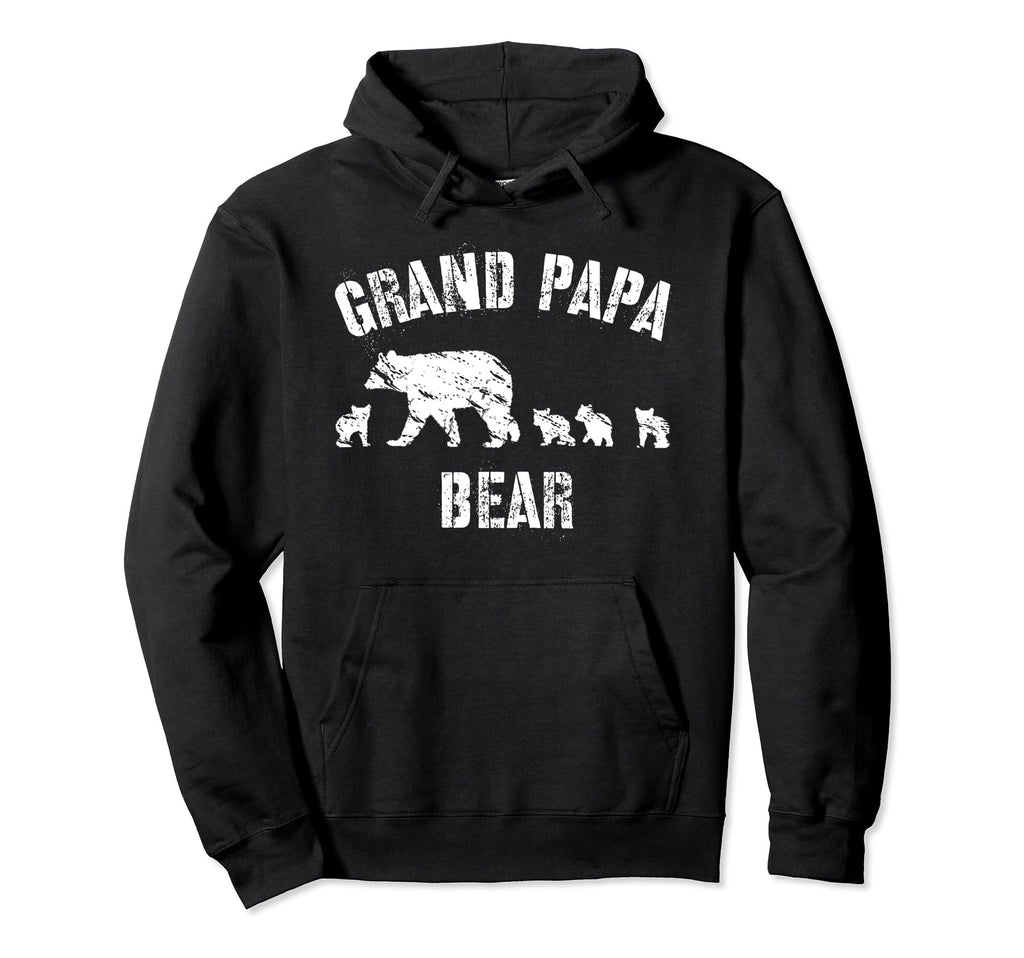 Grand Papa Bear 4 Four Cubs Grandpa Hoodie - Custom Art Print Men Women - T-Shirt, Sweatshirt, Hoodie