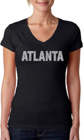 Women's Word Art V-Neck Atlanta Neighborhoods - Adult & Kids T-Shirts, Sweatshirts & Hoodies apparel design preview 1
