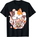 Cat Boba Tea Bubble Anime Kawaii Neko Small - Adult & Kids T-Shirts, Sweatshirts & Hoodies apparel design preview 1