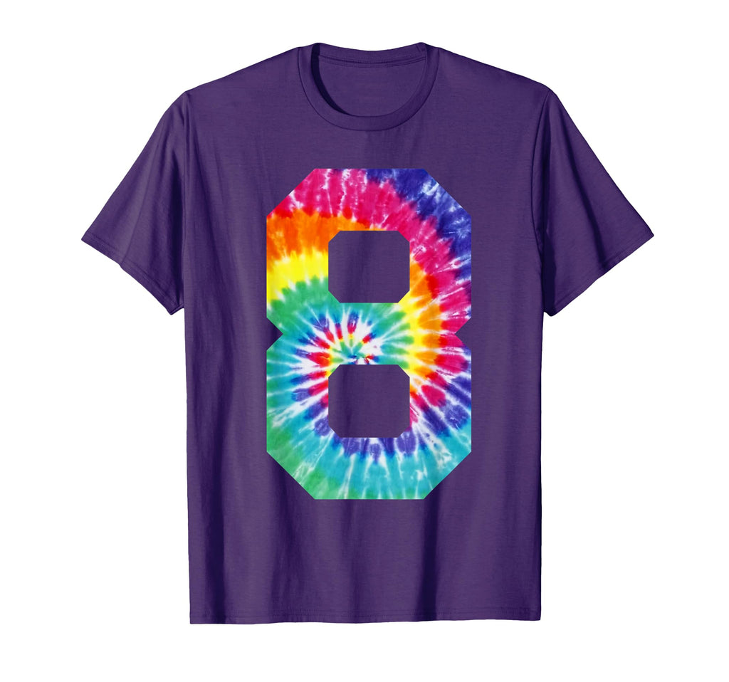 Colorful Tie Dye Number 8 Year Old 8Th T-Shirt - Trendy Graphic for Adults - T-Shirt, Sweatshirt, Hoodie