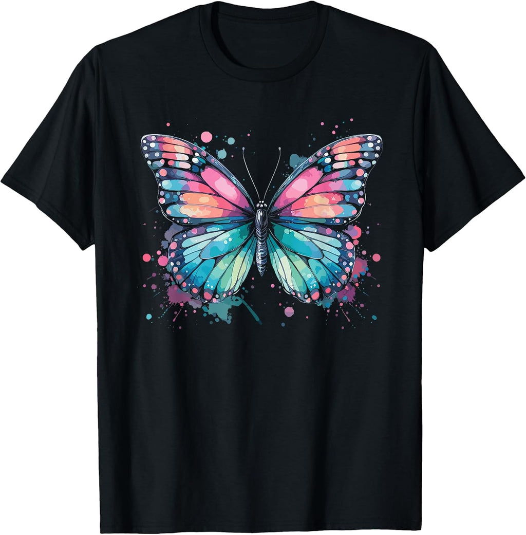 Butterfly Watercolor Design Boho Aesthetic Art - Adult & Kids T-Shirts, Sweatshirts & Hoodies apparel design preview 1
