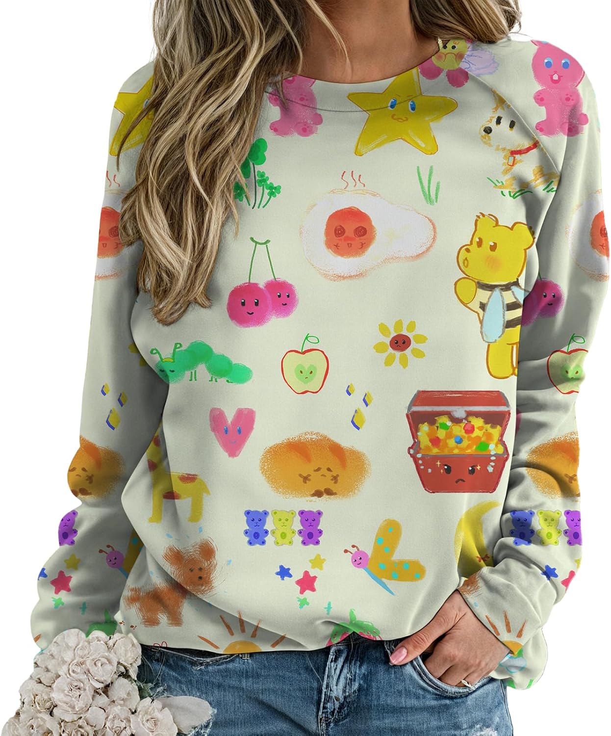 Cute for Women Loose Casual Graphic Crewneck Trendy - Adult & Kids T-Shirts, Sweatshirts & Hoodies apparel design preview 1