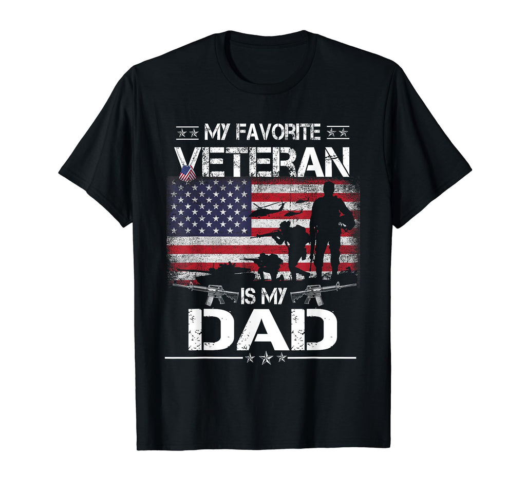 My Favorite Veteran Is My Dad Flag T-Shirt - Streetwear Style Men Women - T-Shirt, Sweatshirt, Hoodie