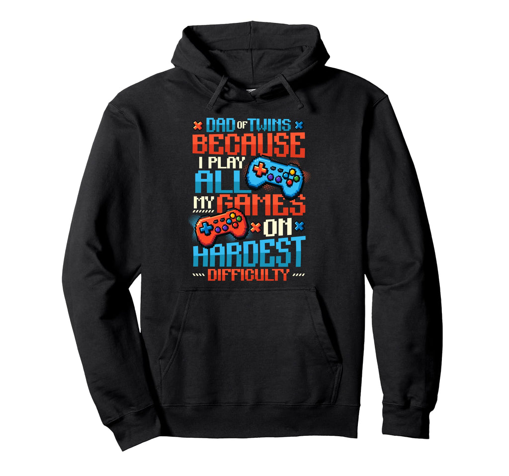 Dad Twins Gamer Dad Hardest Difficulty Hoodie - Minimalist Print Unisex - T-Shirt, Sweatshirt, Hoodie