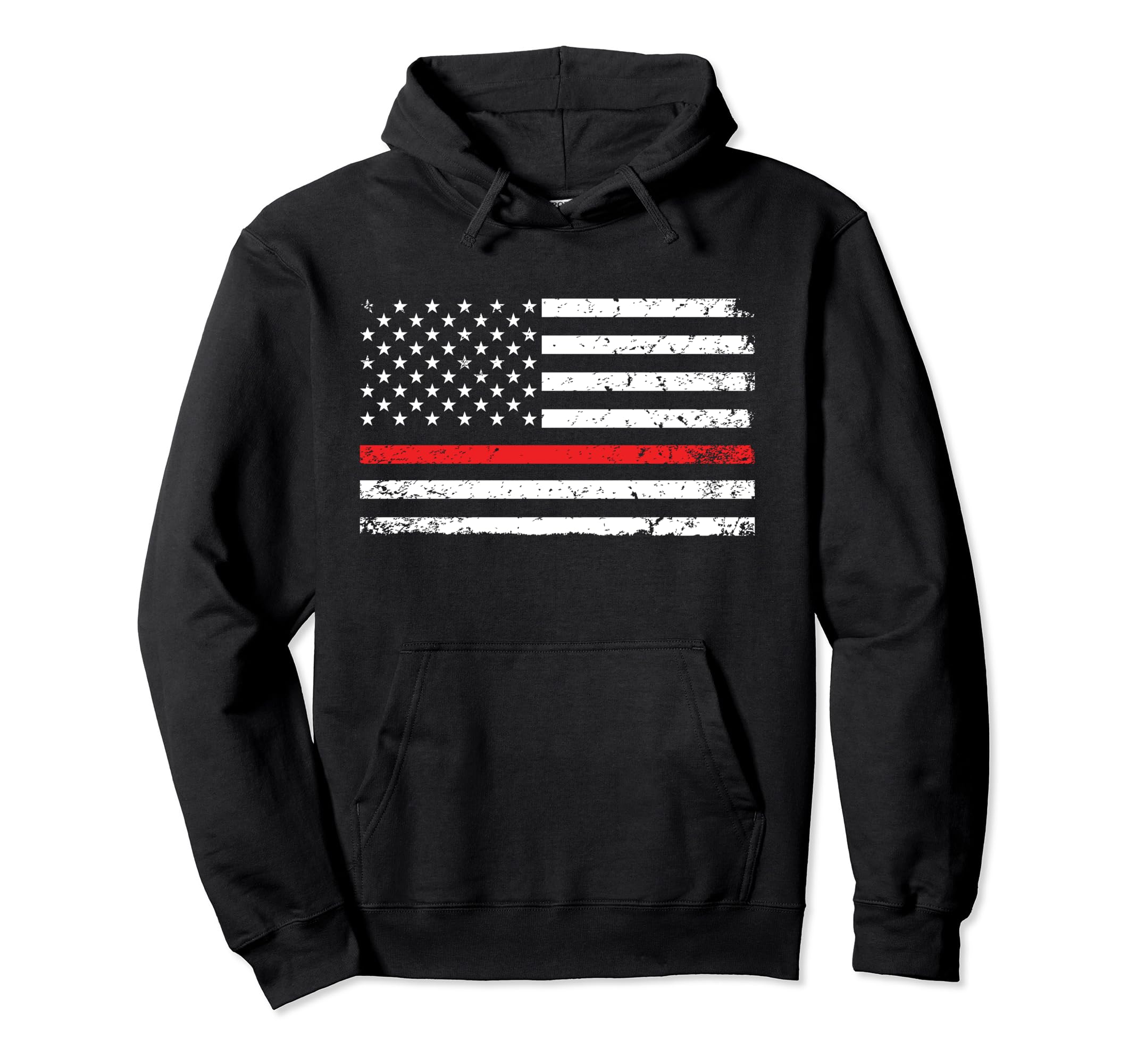 Firefighter Fireman Thin Red Line American Hoodie - Graphic Print Unisex - T-Shirt, Sweatshirt, Hoodie