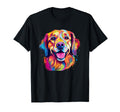 Colorful Golden Retriever Big Eyes Portrait T-Shirt - Graphic Print Unisex - T-Shirt, Sweatshirt, Hoodie