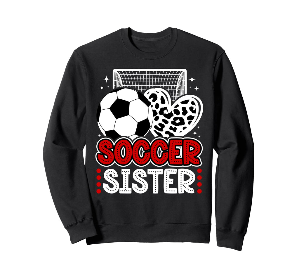 Soccer Sister Heart Sister Soccer Sweatshirt - Minimalist Print Men Women - T-Shirt, Sweatshirt, Hoodie