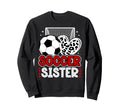 Soccer Sister Heart Sister Soccer Sweatshirt - Minimalist Print Men Women - T-Shirt, Sweatshirt, Hoodie