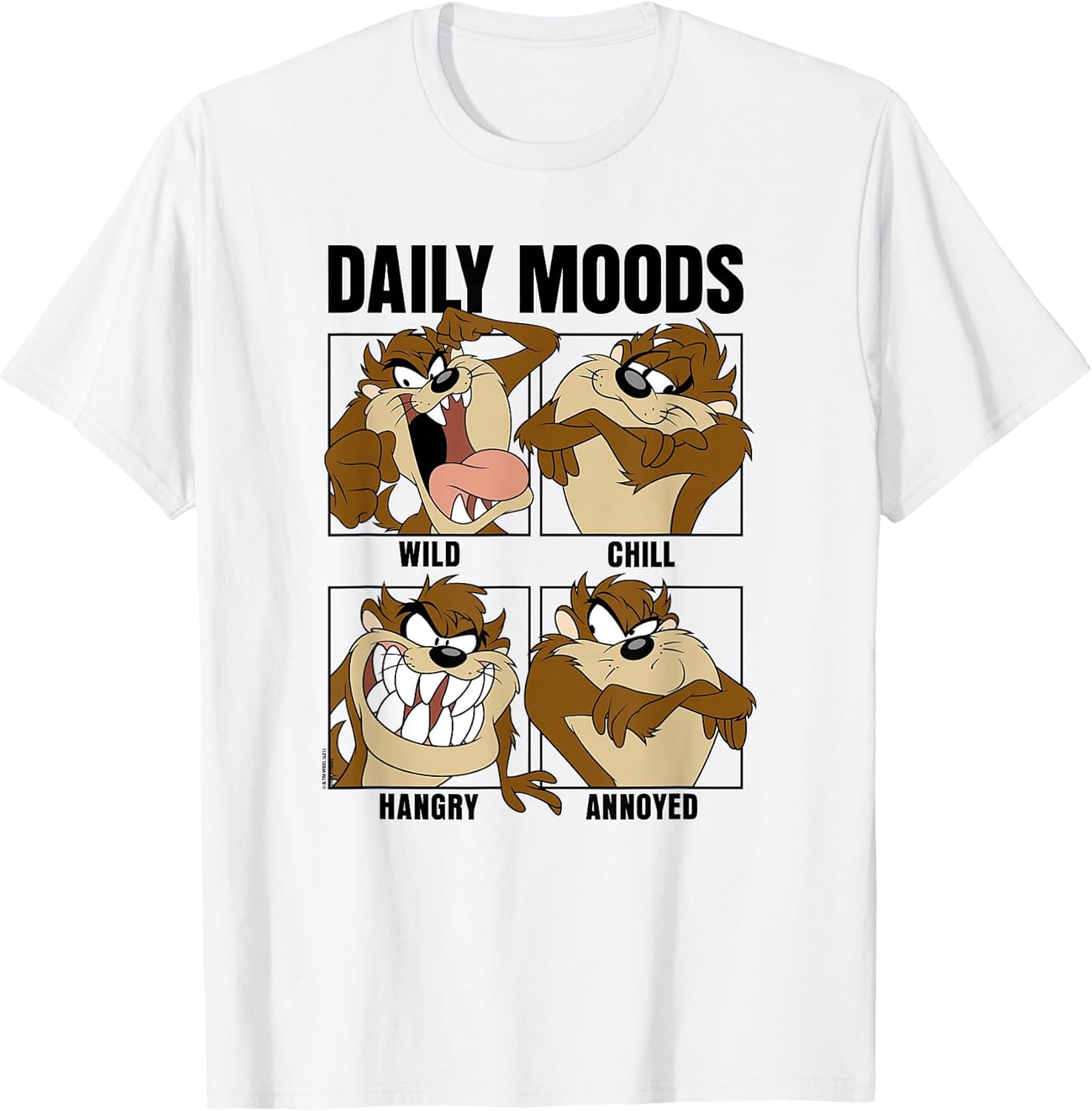 Tazmanian Devil Daily Moods Panels Small - Adult & Kids T-Shirts, Sweatshirts & Hoodies apparel design preview 1