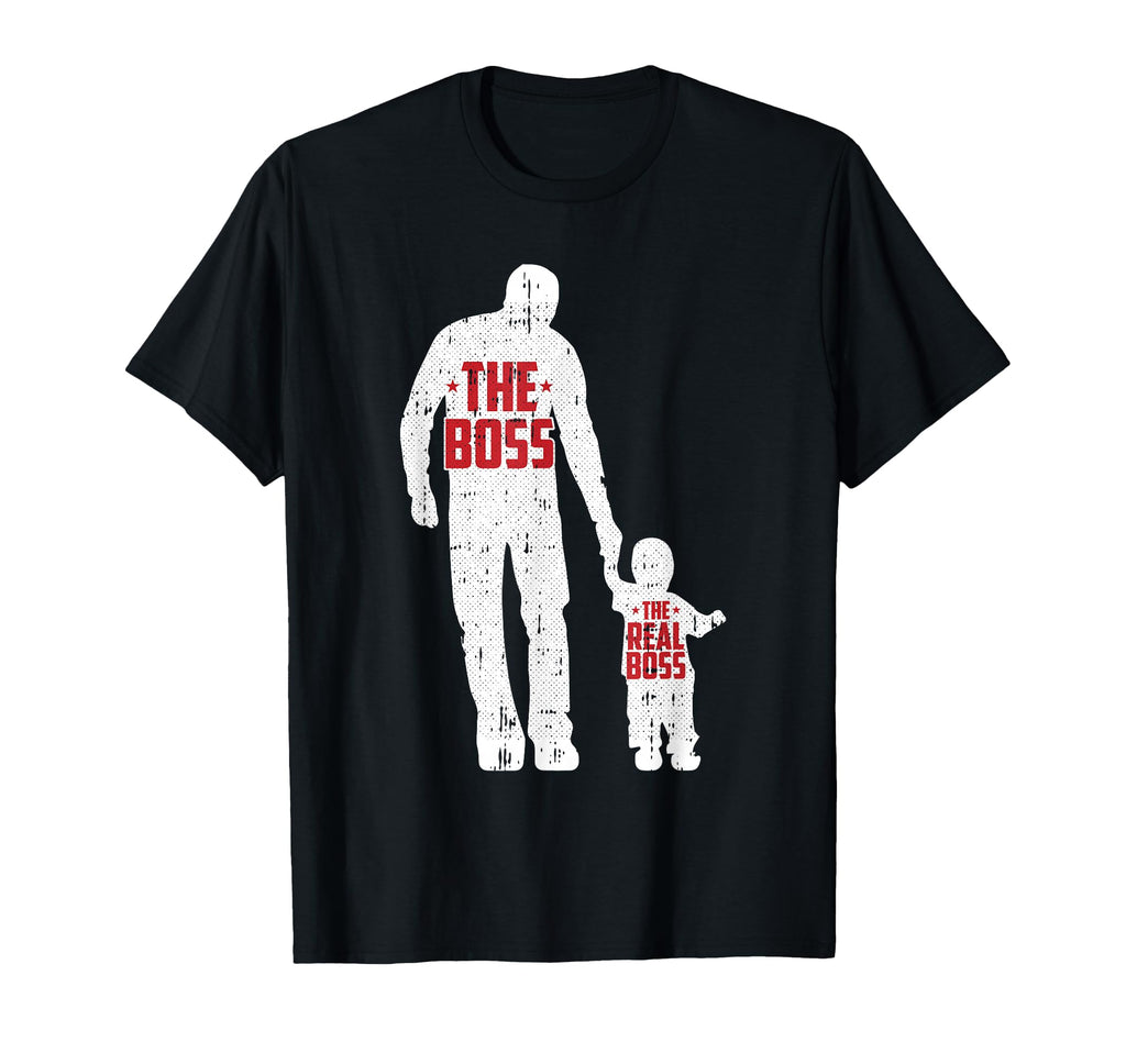 Boss Real Boss Fathers Day Dad Son T-Shirt - Custom Art Print Unisex - T-Shirt, Sweatshirt, Hoodie