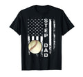 Baseball Step Dad America Flag T-Shirt - Casual Everyday Wear for Adults - T-Shirt, Sweatshirt, Hoodie