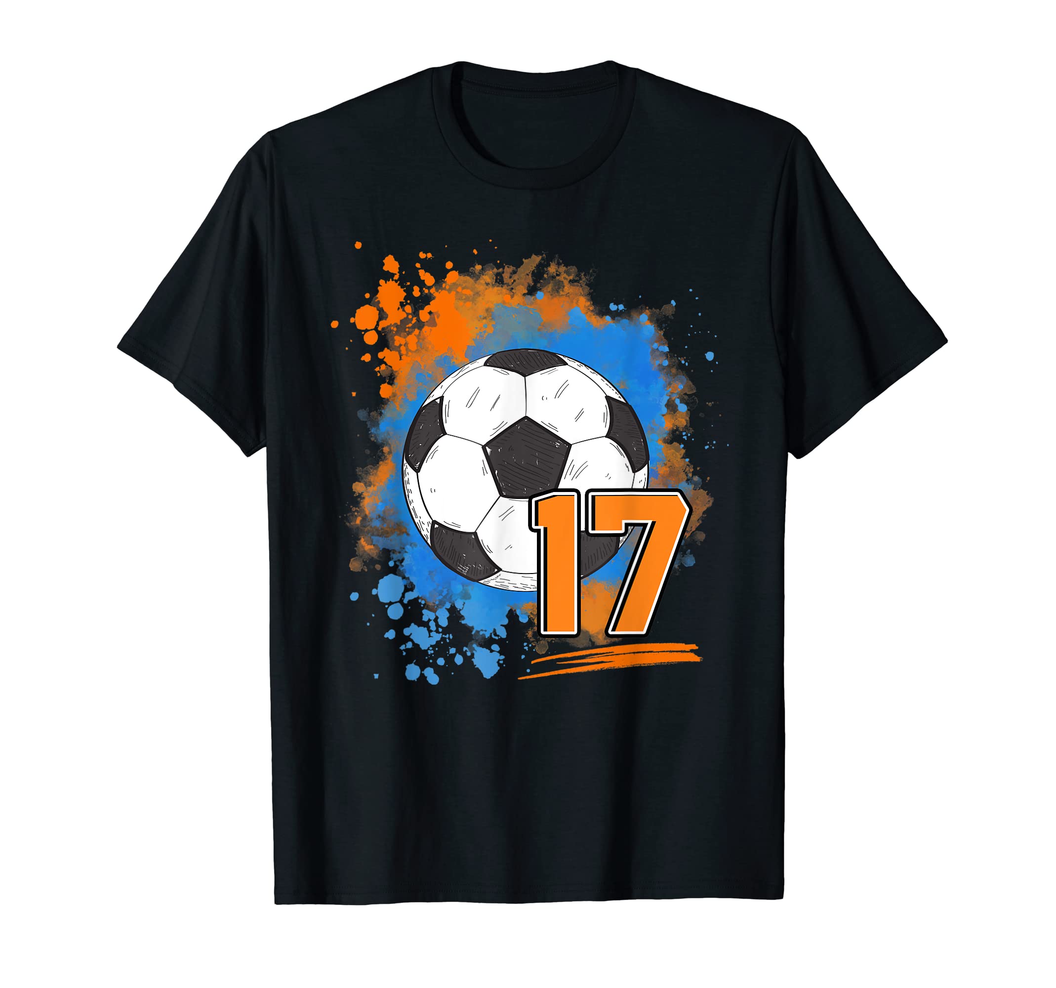 17Th Birthday 17 Years Old Soccer Ball T-Shirt - Custom Art Print Men Women - T-Shirt, Sweatshirt, Hoodie