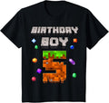Kids 5th Birthday Boy 5 Video Gamer Pixel Number Five - Adult & Kids T-Shirts, Sweatshirts & Hoodies apparel design preview 1