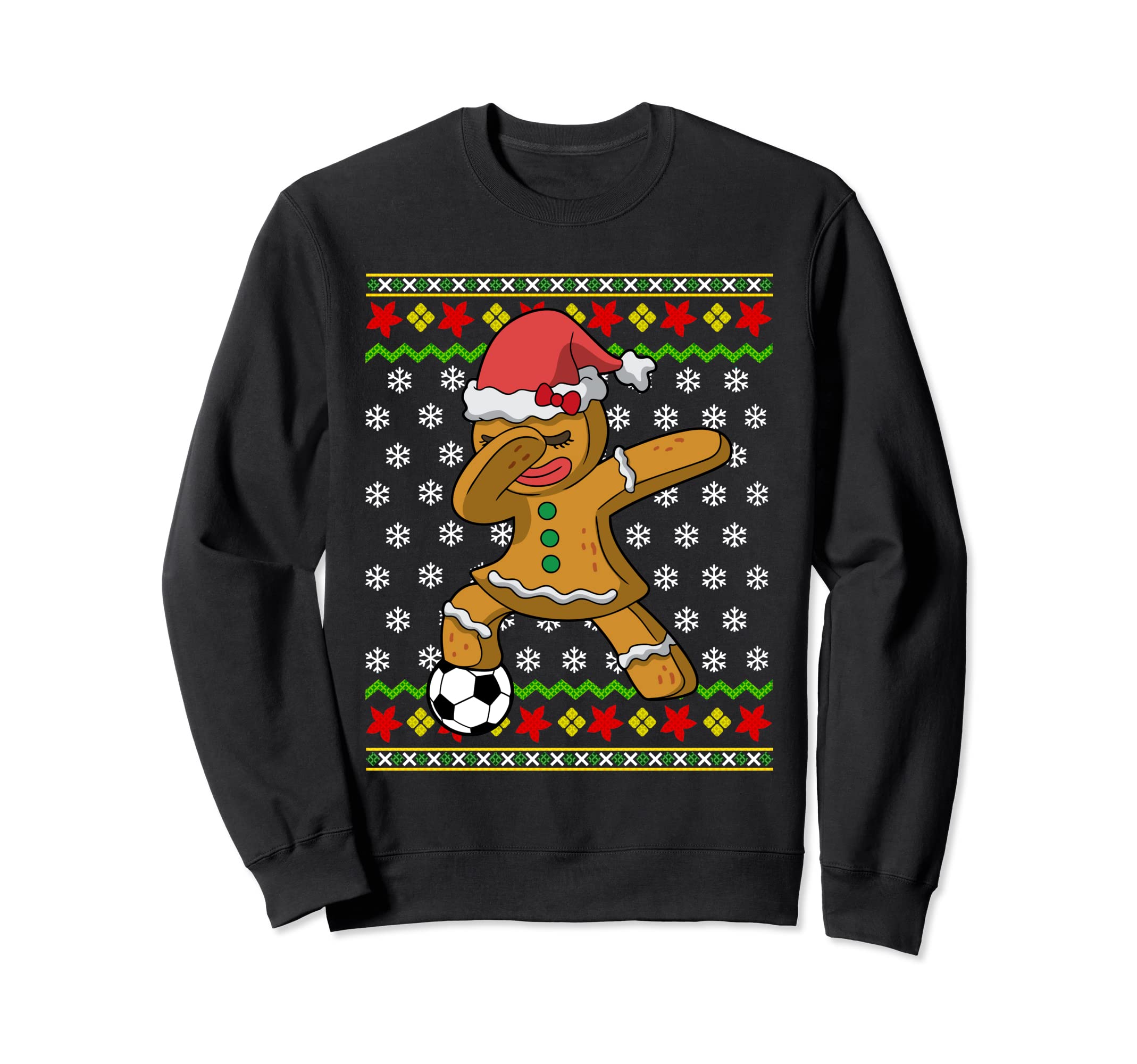 Soccer Dabbing Gingerbread Ugly Sweatshirt - Custom Art Print Unisex - T-Shirt, Sweatshirt, Hoodie