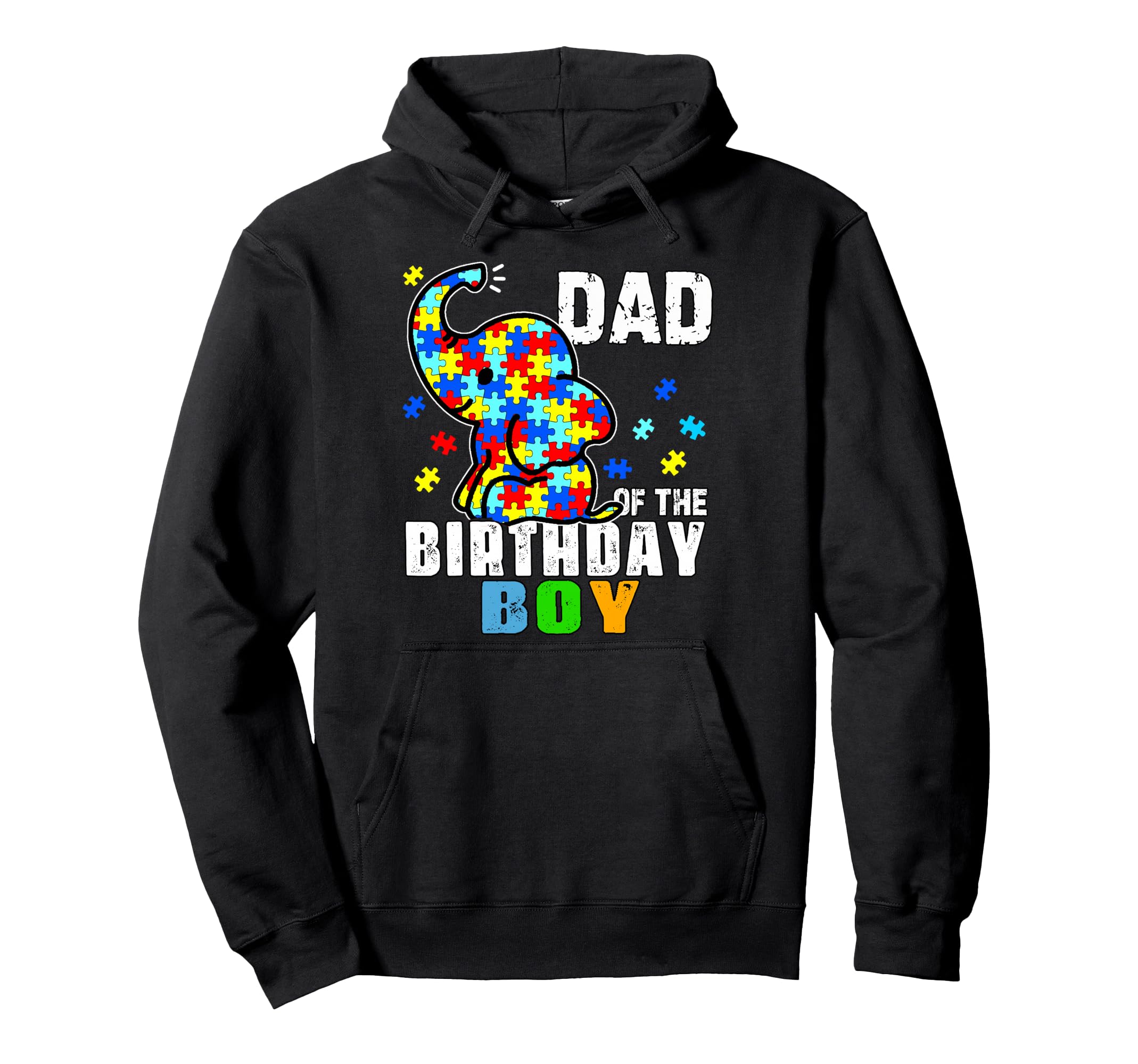 Dad Birthday Elephant Autism Hoodie - Casual Everyday Wear Unisex - T-Shirt, Sweatshirt, Hoodie