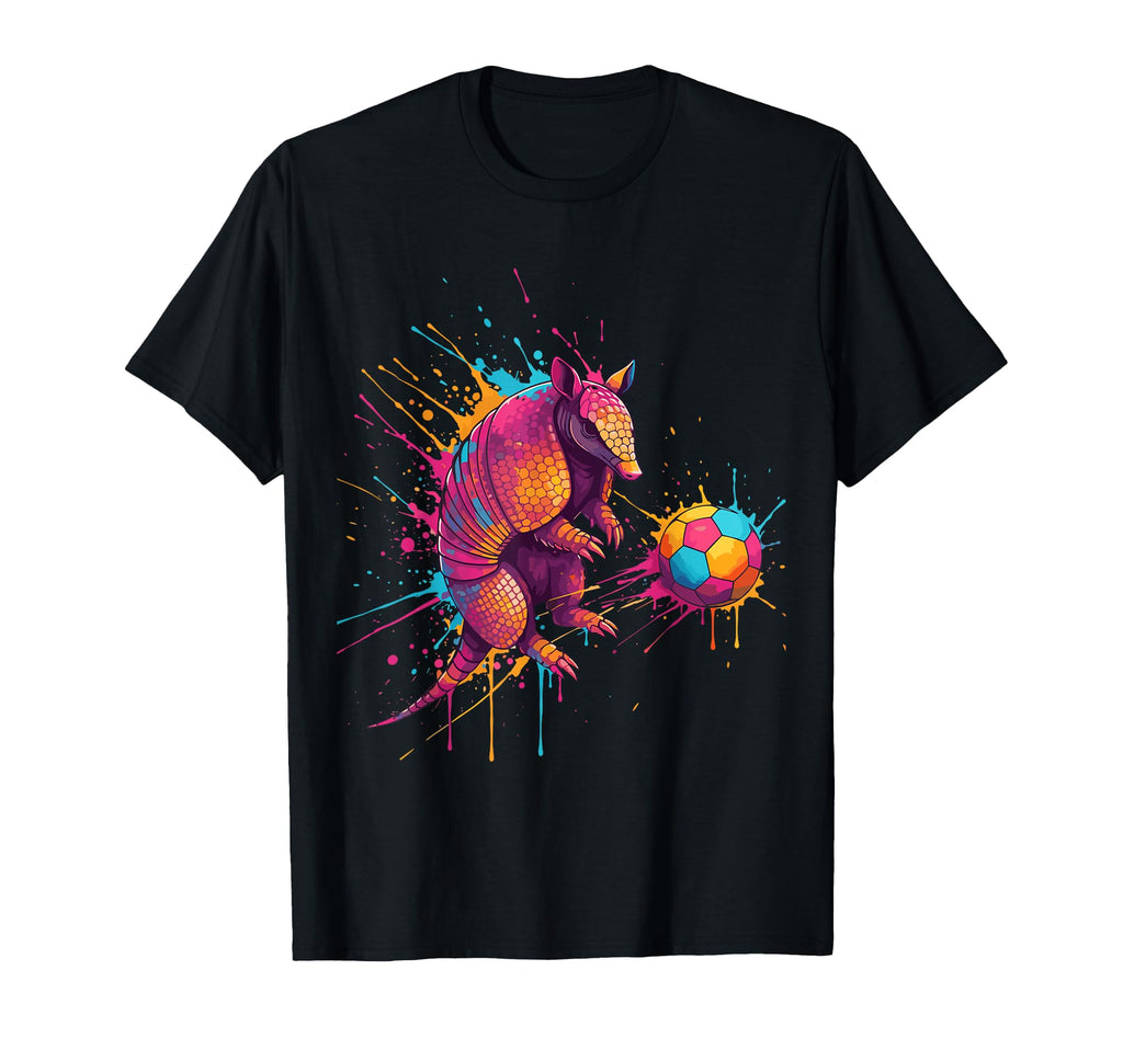 Soccer Player Armadillo Art Paint T-Shirt - Casual Everyday Wear Unisex - T-Shirt, Sweatshirt, Hoodie