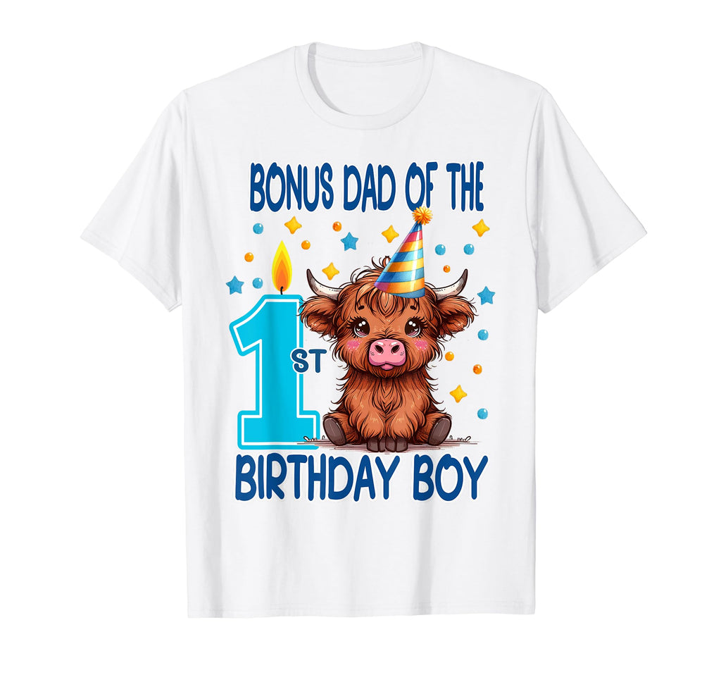 Bonus Dad 1St Birthday Fluffy Cow Hat T-Shirt - Streetwear Style Men Women - T-Shirt, Sweatshirt, Hoodie