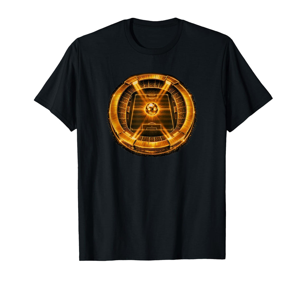 Gold Soccer Stadium Soccer Field T-Shirt - Novelty Apparel Men Women - T-Shirt, Sweatshirt, Hoodie