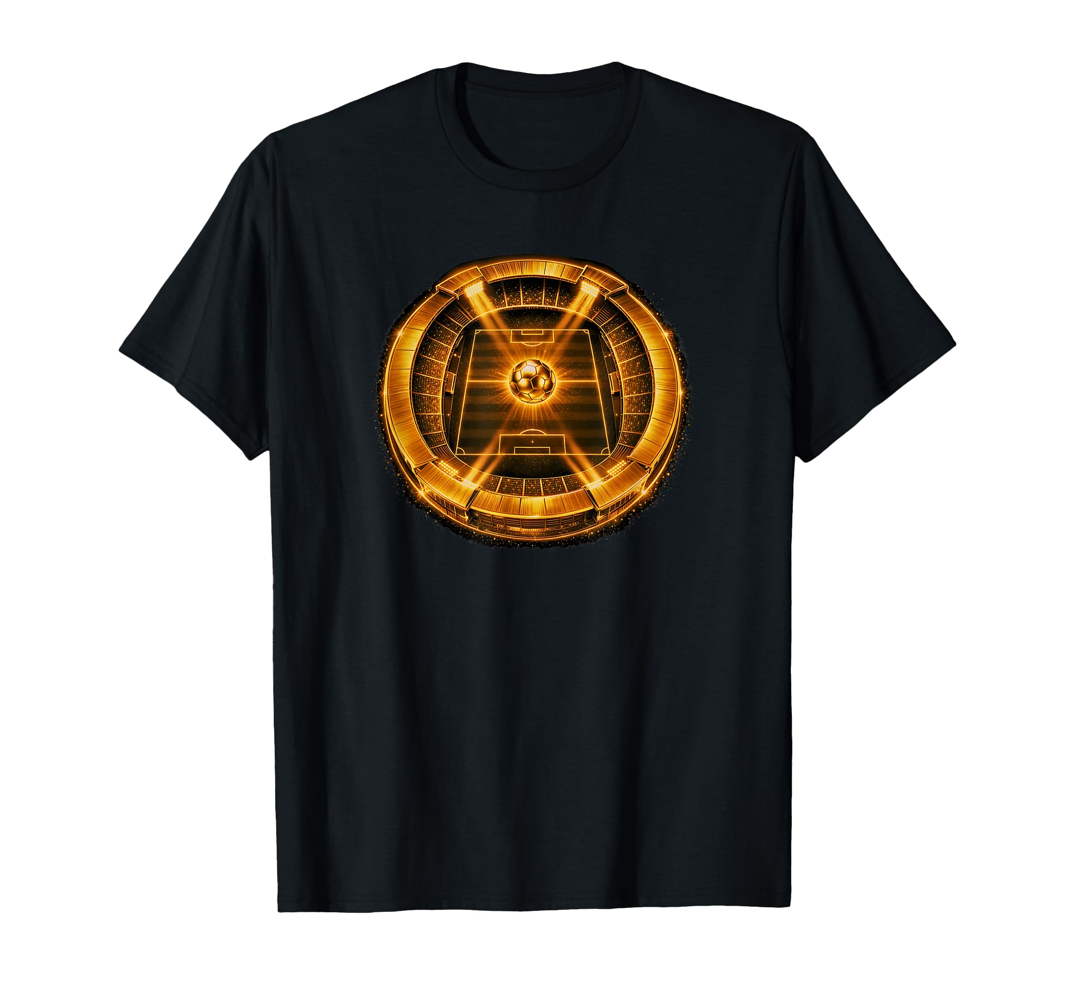 Gold Soccer Stadium Soccer Field T-Shirt - Novelty Apparel Men Women - T-Shirt, Sweatshirt, Hoodie
