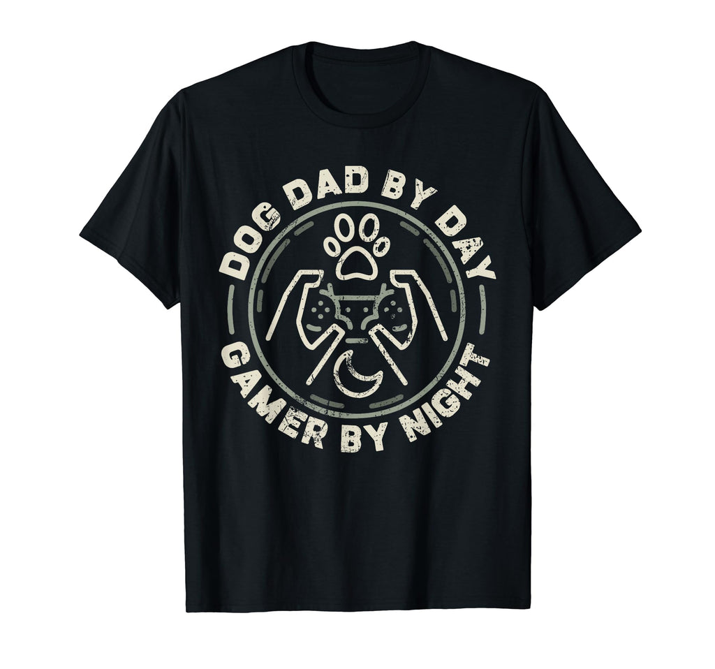 Funny Fathers Day Dog Dad Day Gamer T-Shirt - Trendy Graphic for Adults - T-Shirt, Sweatshirt, Hoodie