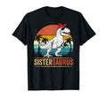 Sistersaurus T Rex Dinosaur Sister Saurus T-Shirt - Graphic Print Unisex - T-Shirt, Sweatshirt, Hoodie