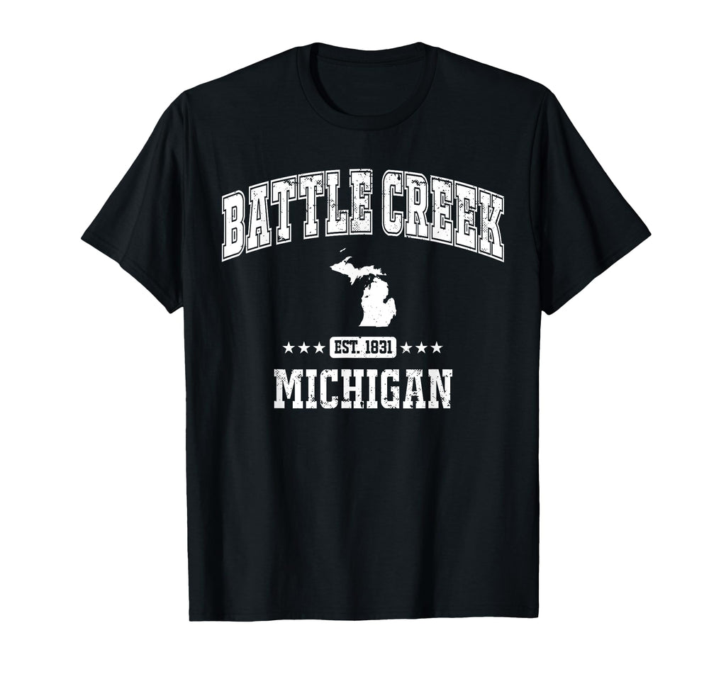 Battle Creek Michigan Mi Sports Athletic T-Shirt - Novelty Apparel Unisex - T-Shirt, Sweatshirt, Hoodie
