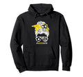 Soccer Sister Messy Bun Hair Hoodie - Unique Graphic Unisex - T-Shirt, Sweatshirt, Hoodie