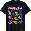 Axolotl Kawaii Axolotls of The World Animals - Adult & Kids T-Shirts, Sweatshirts & Hoodies apparel design preview 1