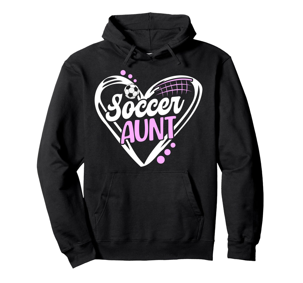 Soccer Aunt Heart Aunt Soccer Player Hoodie - Aesthetic Graphic Unisex - T-Shirt, Sweatshirt, Hoodie