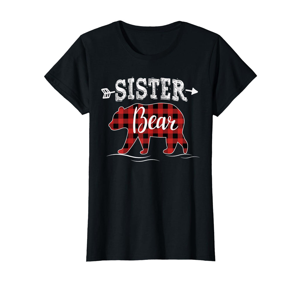 Sister Bear Dark Red Pleid Pajama Family T-Shirt - Unique Graphic Men Women - T-Shirt, Sweatshirt, Hoodie