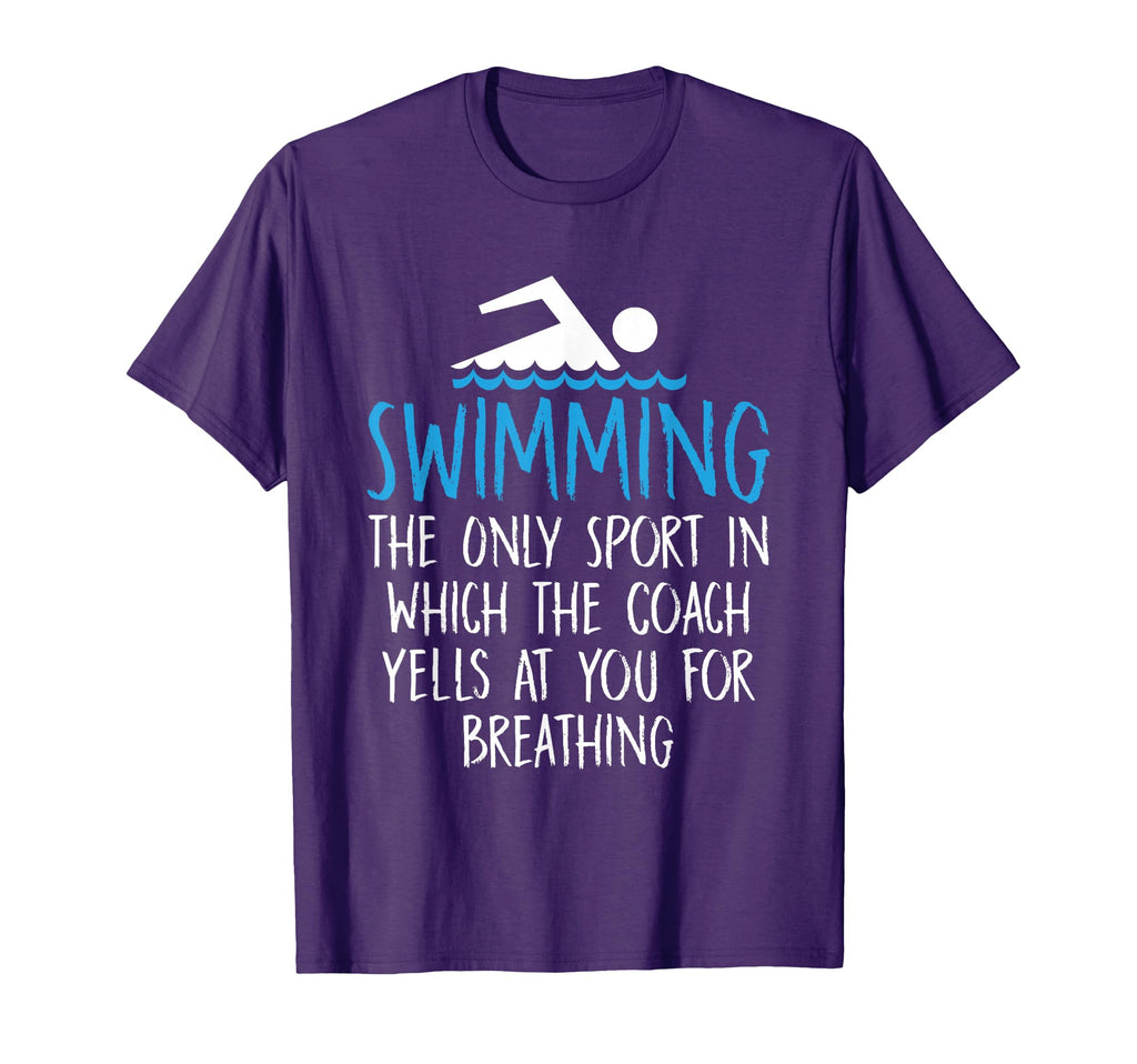 Swimming Only Sport Coach Yells You T-Shirt - Aesthetic Graphic Men Women - T-Shirt, Sweatshirt, Hoodie