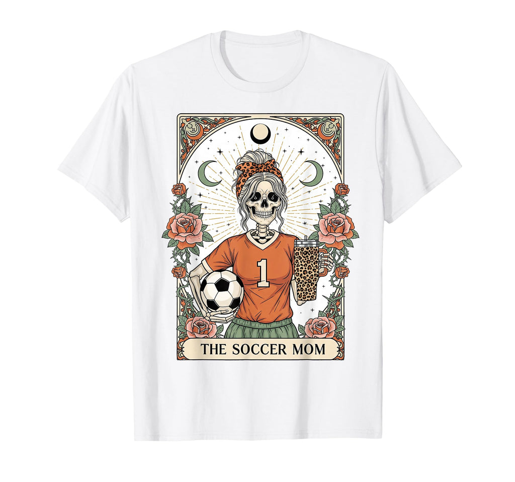 Soccer Mom Skeleton Tarot Card Soccer T-Shirt - Trendy Graphic for Adults - T-Shirt, Sweatshirt, Hoodie