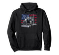 Us American Flag Truck Driver Art Hoodie - Fun Novelty Design for Adults - T-Shirt, Sweatshirt, Hoodie