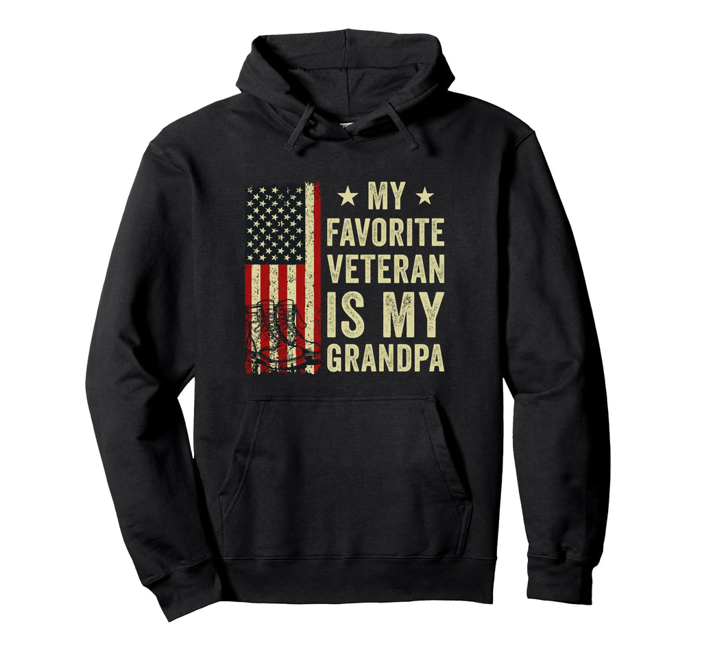 My Favorite Veteran Is My Grandpa Hoodie - Graphic Print for Adults - T-Shirt, Sweatshirt, Hoodie
