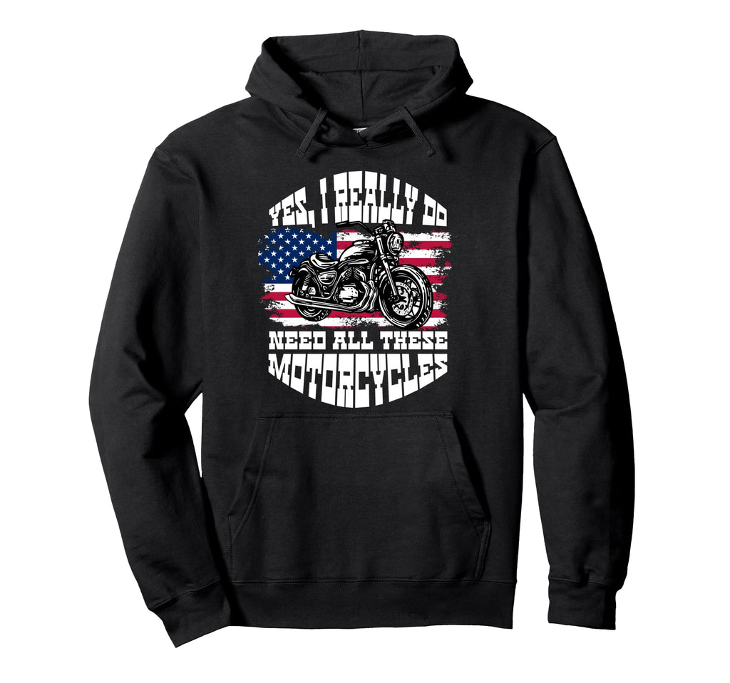 Biker Dad American Us Flag Motorcycle Hoodie - Trendy Graphic for Adults - T-Shirt, Sweatshirt, Hoodie