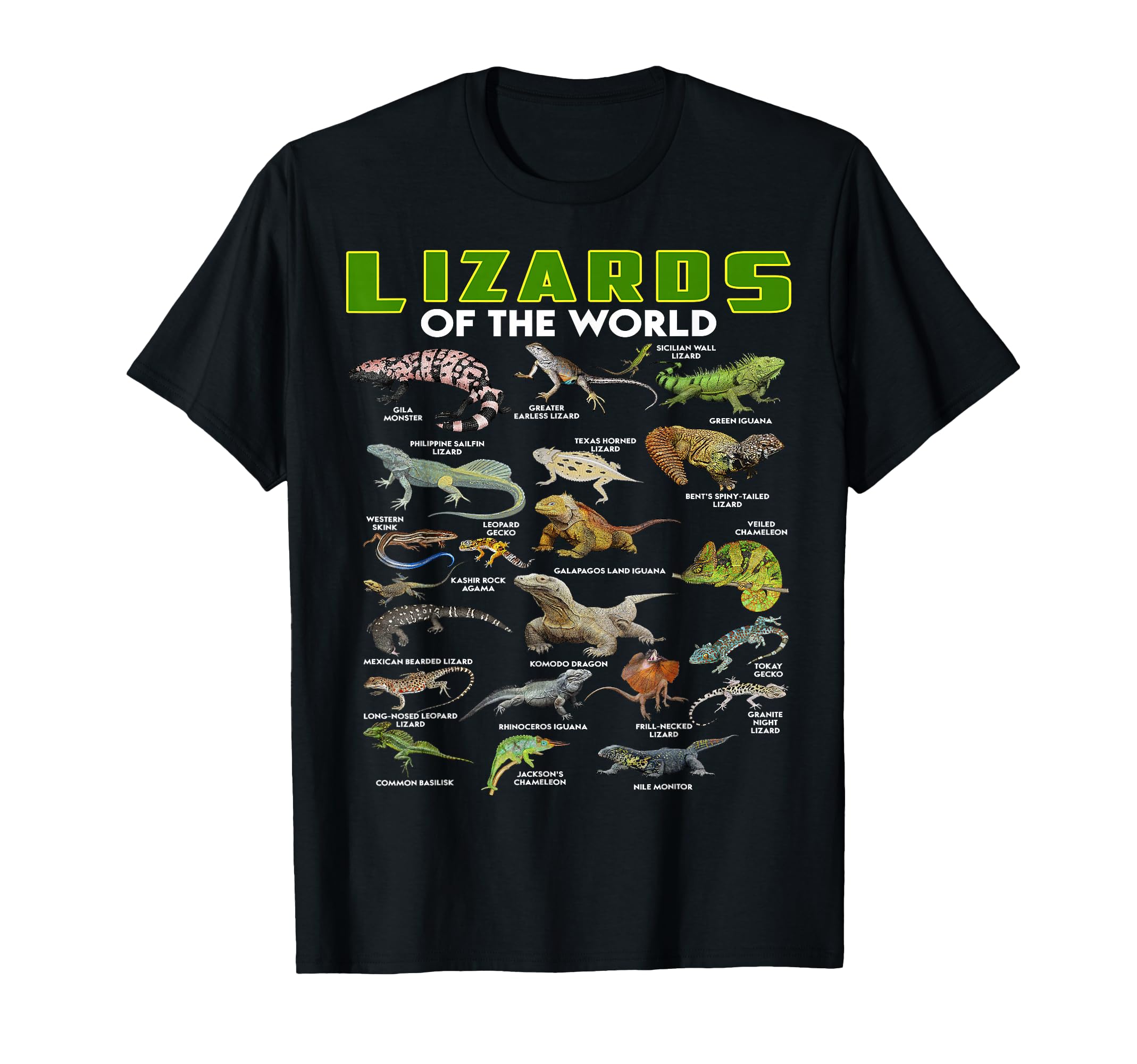 Lizards World Reptile Herpetology T-Shirt - Fun Novelty Design Men Women - T-Shirt, Sweatshirt, Hoodie