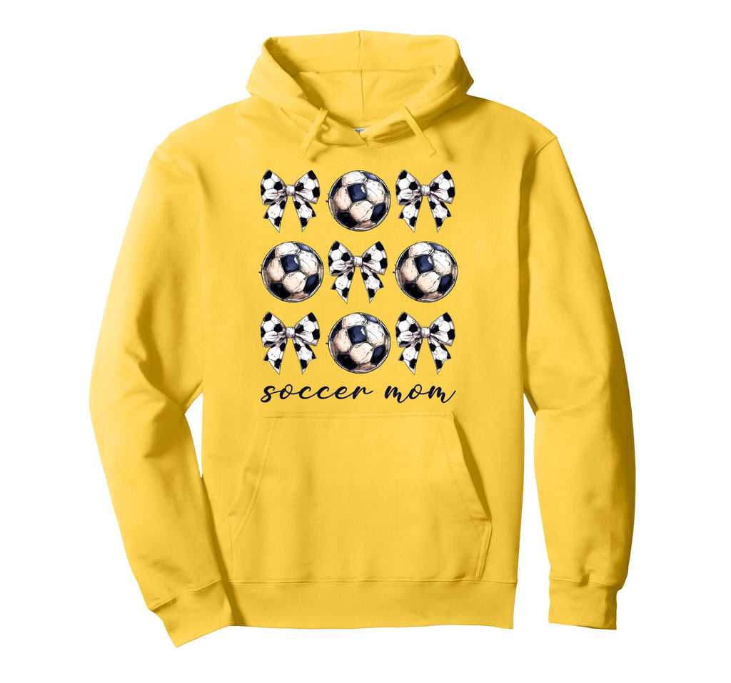 Coquette Bow Soccer Mom Soccer Hoodie - Casual Everyday Wear Men Women - T-Shirt, Sweatshirt, Hoodie