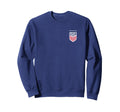 Usa Soccer Front Back Crest Navy Uswnt Sweatshirt - Novelty Apparel Unisex - T-Shirt, Sweatshirt, Hoodie