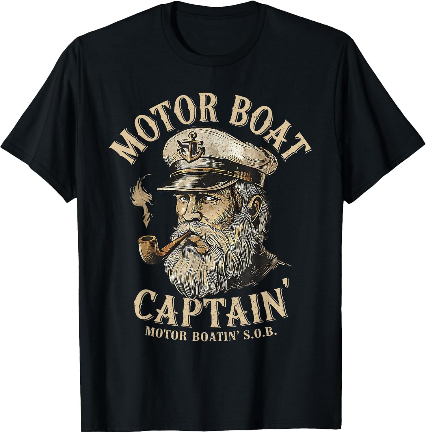 Motor Boat Captain Funny Pontoon Boating Boatin Lake - Adult & Kids T-Shirts, Sweatshirts & Hoodies apparel design preview 1