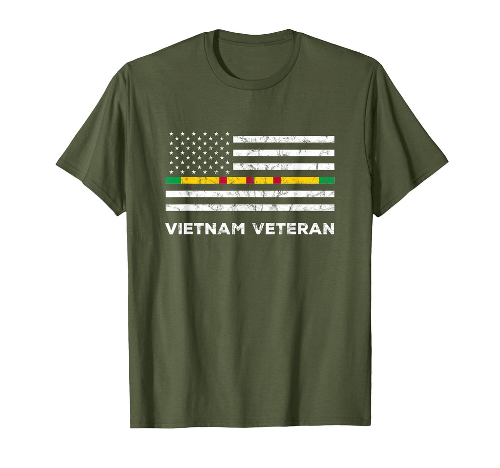 Vietnam Veteran Thin Line American Flag T-Shirt - Unique Graphic Unisex - T-Shirt, Sweatshirt, Hoodie