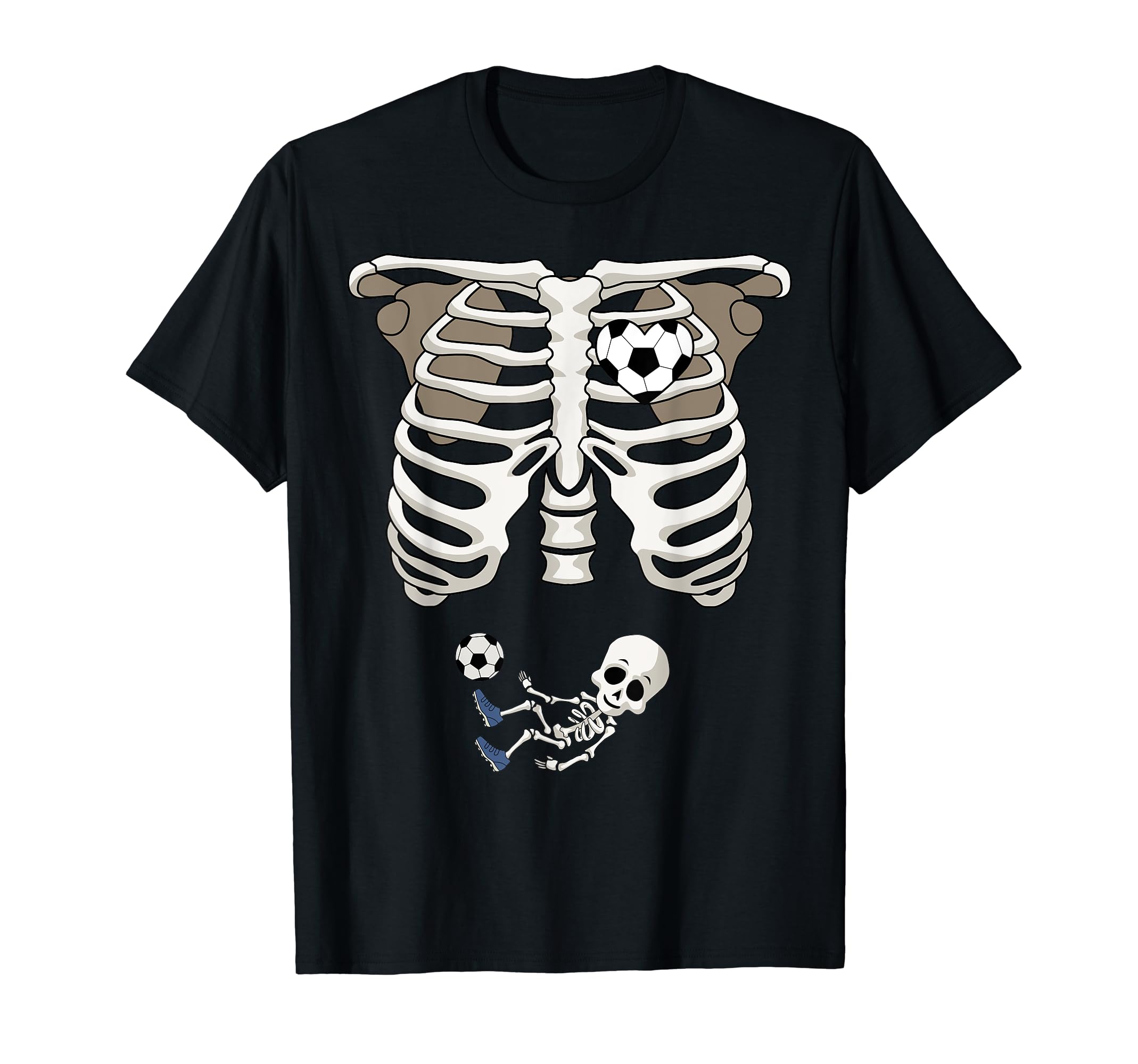 Pregnancy Skeleton Rib Funny Soccer Bump T-Shirt - Novelty Apparel Unisex - T-Shirt, Sweatshirt, Hoodie