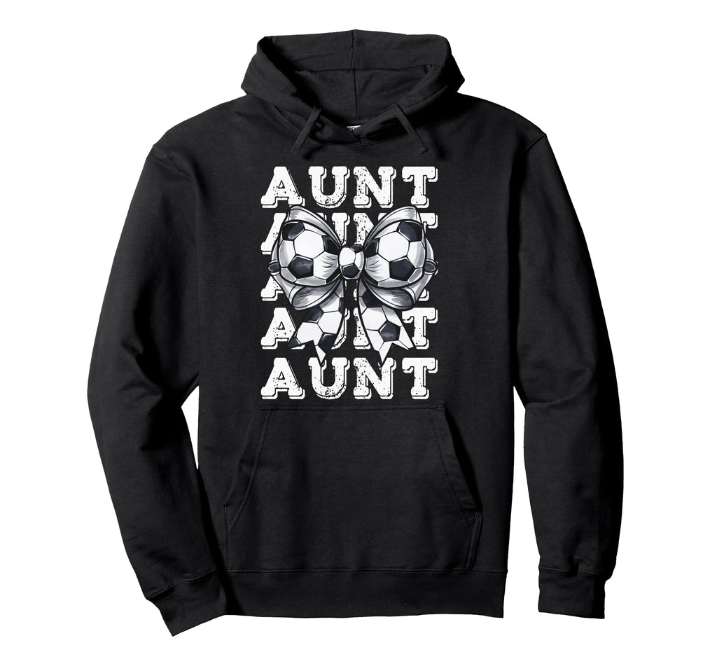 Coquette Soccer Aunt Matching Family Bow Hoodie - Custom Art Print Unisex - T-Shirt, Sweatshirt, Hoodie