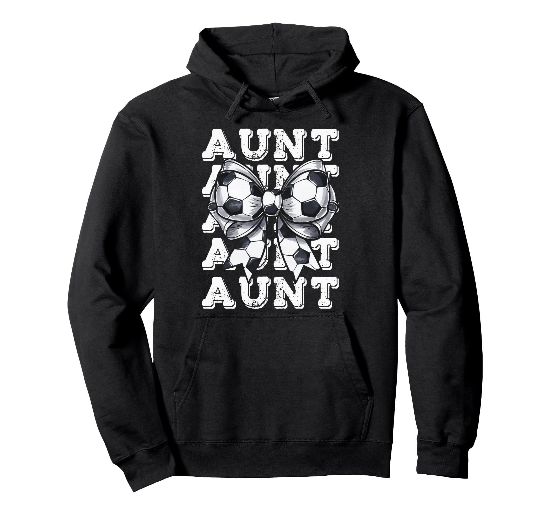 Coquette Soccer Aunt Matching Family Bow Hoodie - Custom Art Print Unisex - T-Shirt, Sweatshirt, Hoodie