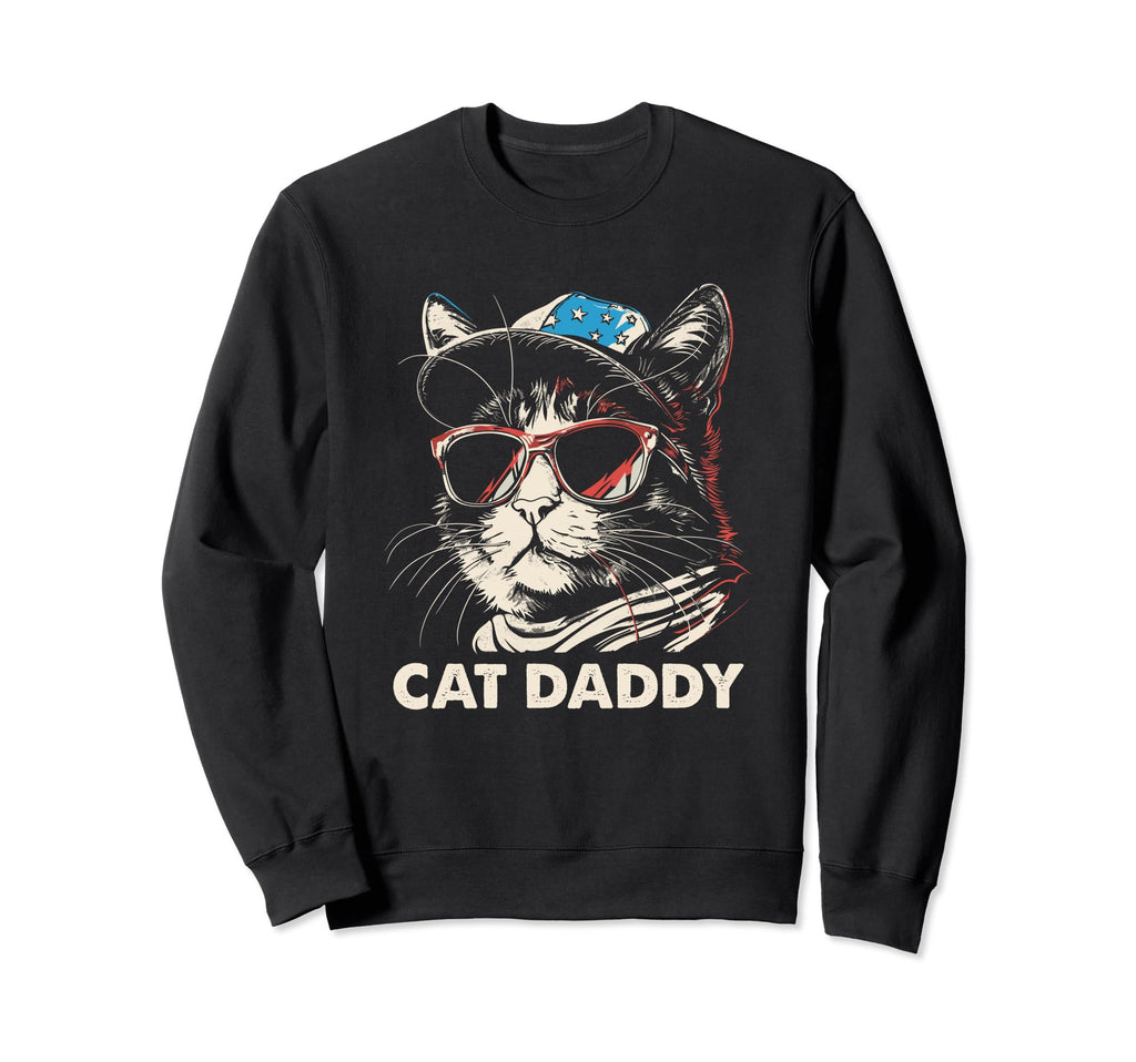 Cat Dad Fathers Day 2024 Funny Cat Lover Sweatshirt - Trendy Graphic Unisex - T-Shirt, Sweatshirt, Hoodie